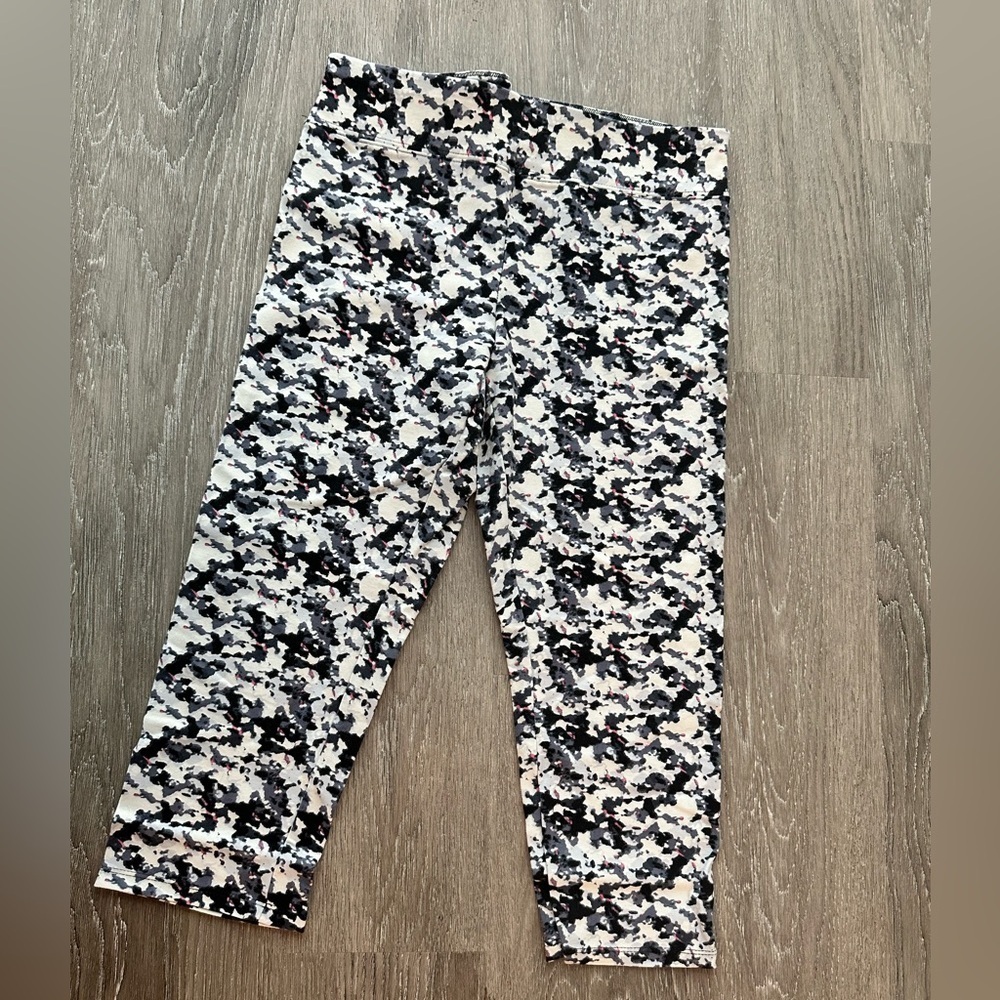 Marc New York athleisure leggings, black/white/pink, size Medium
